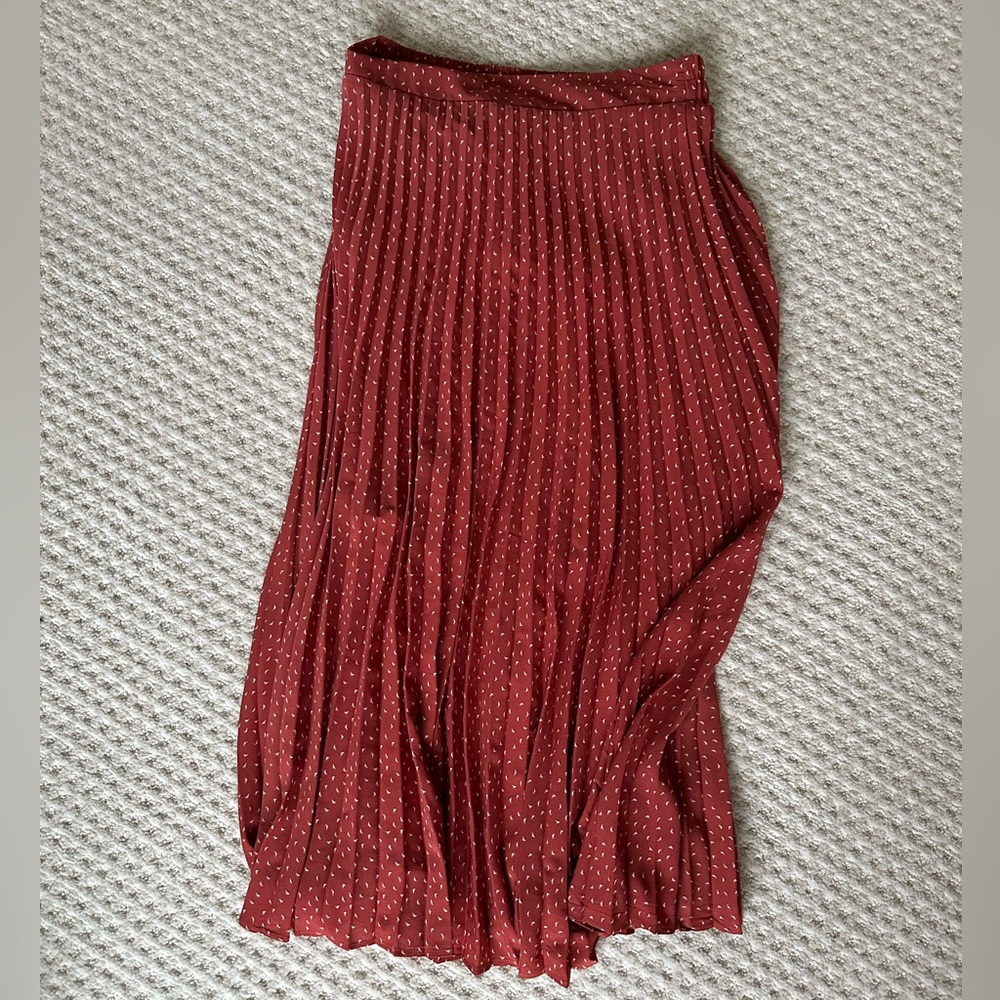 Wishlist Red Pleated Maxi Skirt